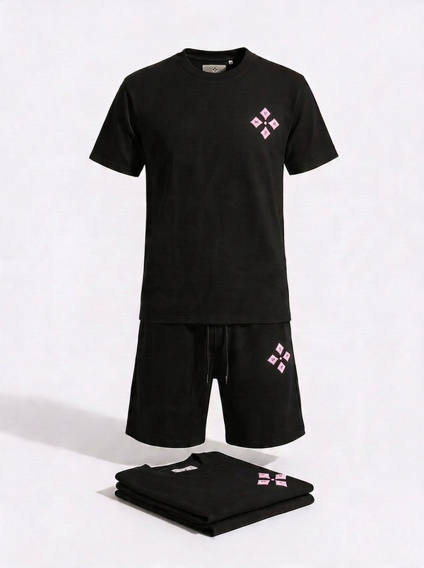 Man wearing MSKP Street to Elite Set streetwear outfit with bold back graphic in urban setting